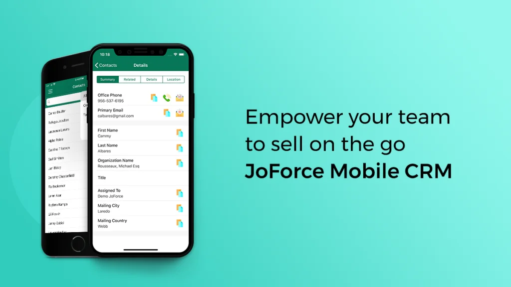 Empower your team to sell on the go - Joforce Mobile CRM 1 Empower your team to sell on the go