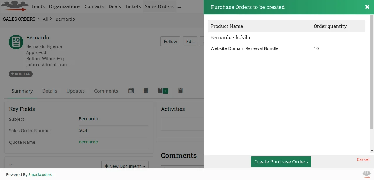 Convert Sales Order to Purchase Order - With Vendors 2 joforce-convert-so-to-po-create-purchase-order-record-from-sales-order-detail-view
