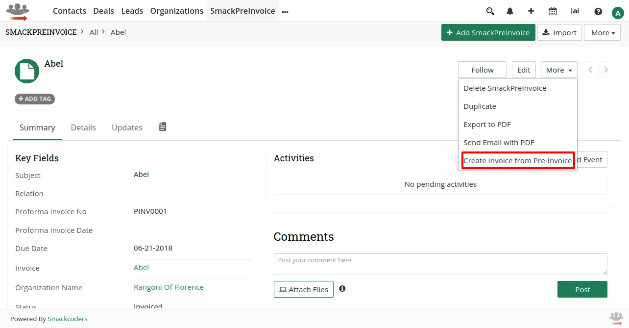 Create Invoice from PreInvoice 1 preinvoice-record-detail-view-joforce-preinvoice